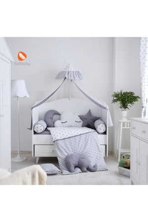 Stella Gray Crib Sleeping Set