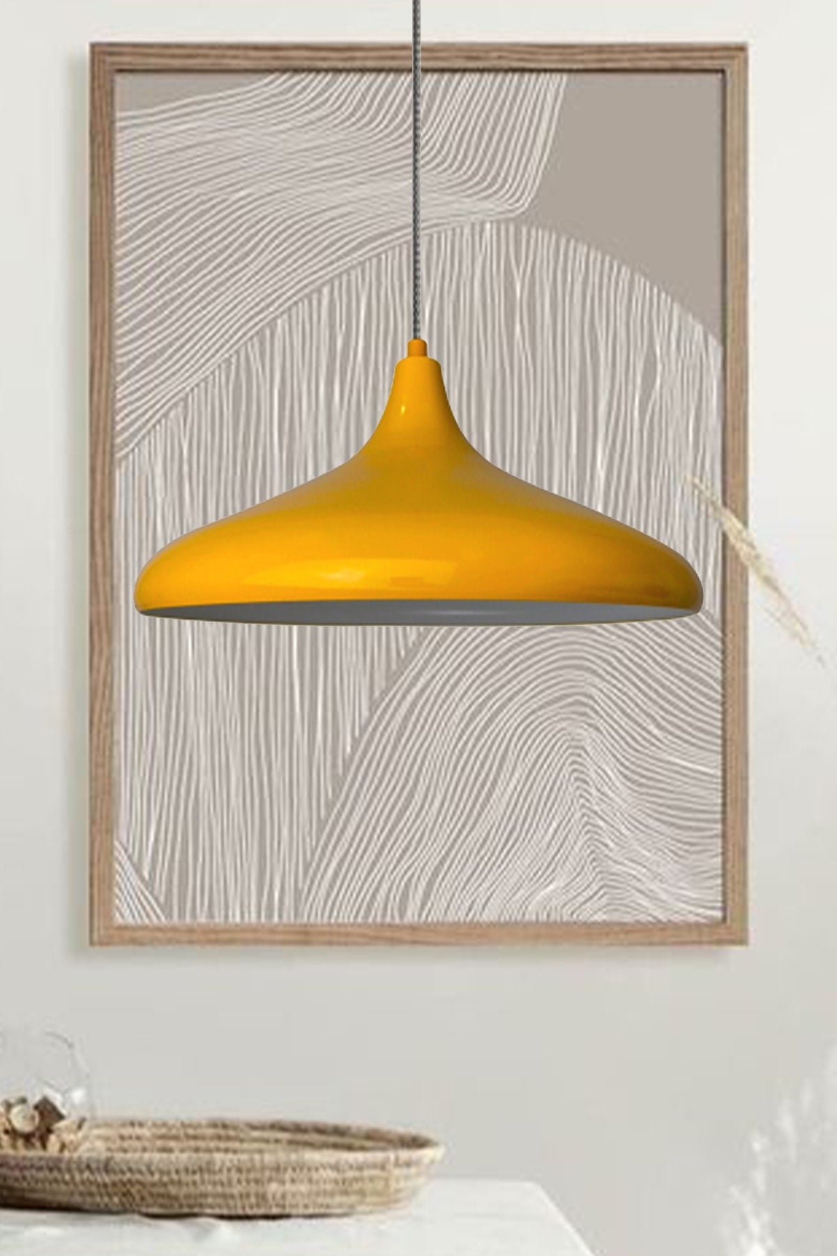 Champion Yellow Special Cable Chandelier - Aluminum 35 Cm Cafe Rustic Pendant Lamp Kitchen Lamp Models