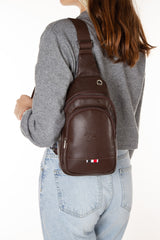 Unisex Cross Shoulder Bag with Headphone Output, Freebag, Vegan Leather (29x19cm)(gift Keychain)