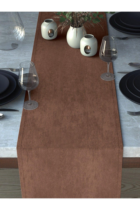 Velvet Textured Cashew Color Runner - Swordslife