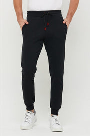 Men'S Summer Sweatpants Slim Fit Jogger Black Cotton Fabric