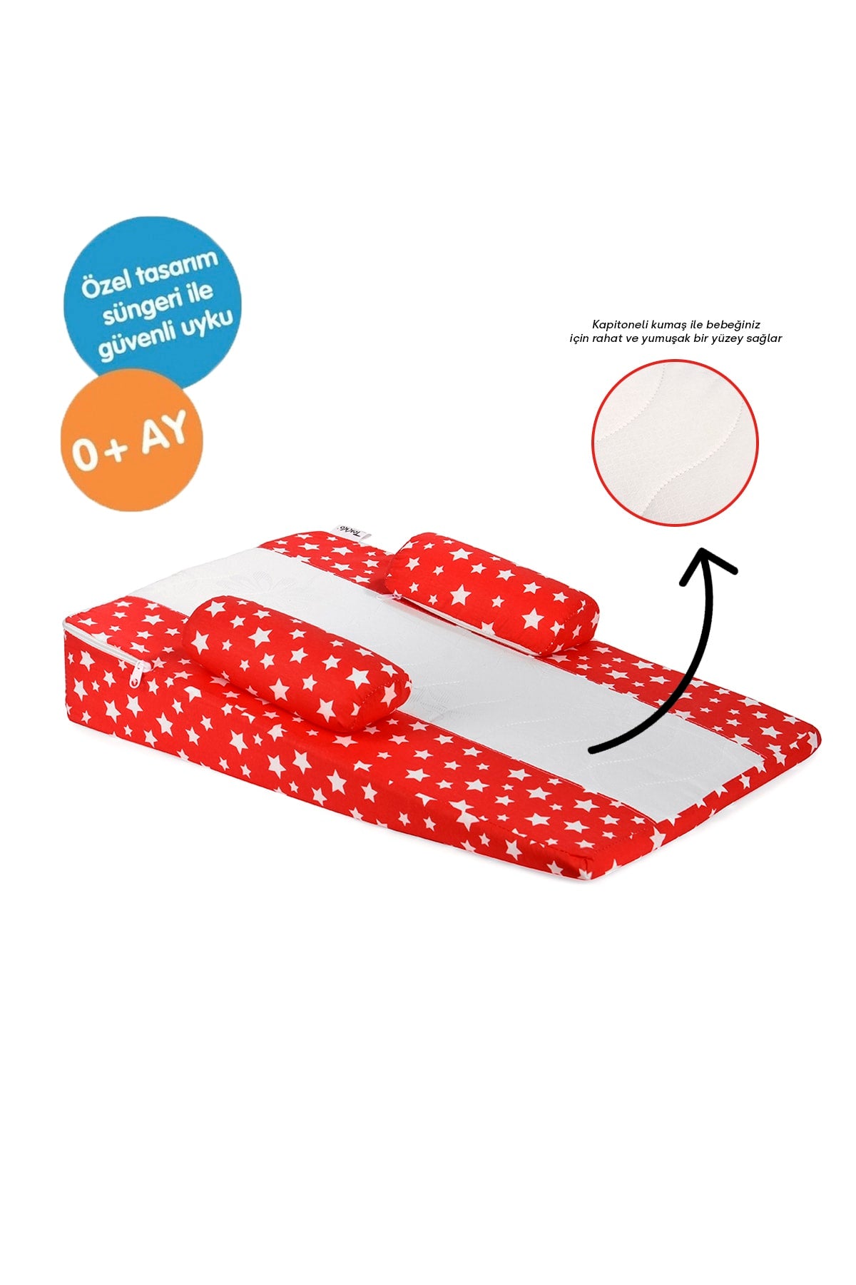 Multifunktions-waschbare orthopädische Baby-Reflux-Matratze - Entgasendes Baby-Reflux-Kissen Rot