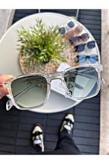 Sunglasses Women & Men Uv400 Glass Ce Certificated Transparent Green Lorraınew