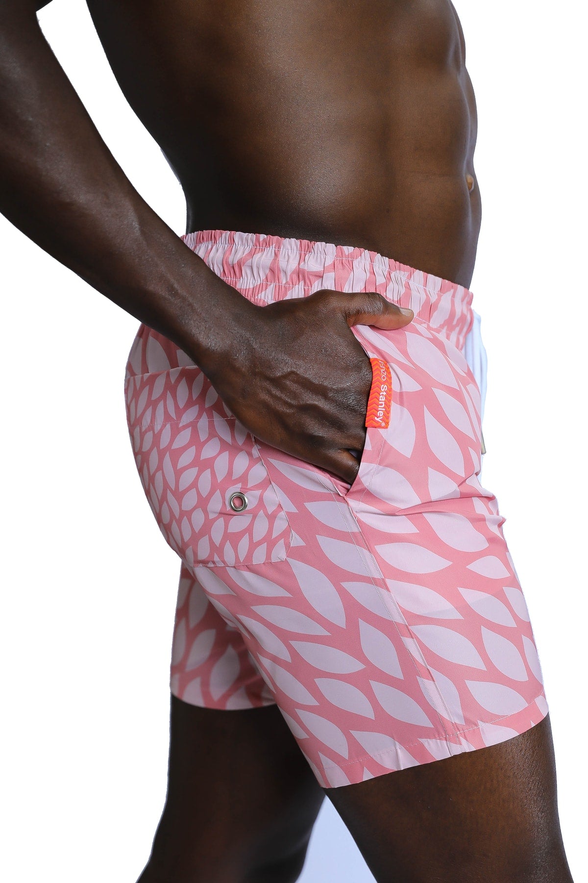 Men'S Patterned Pink Beach Shorts