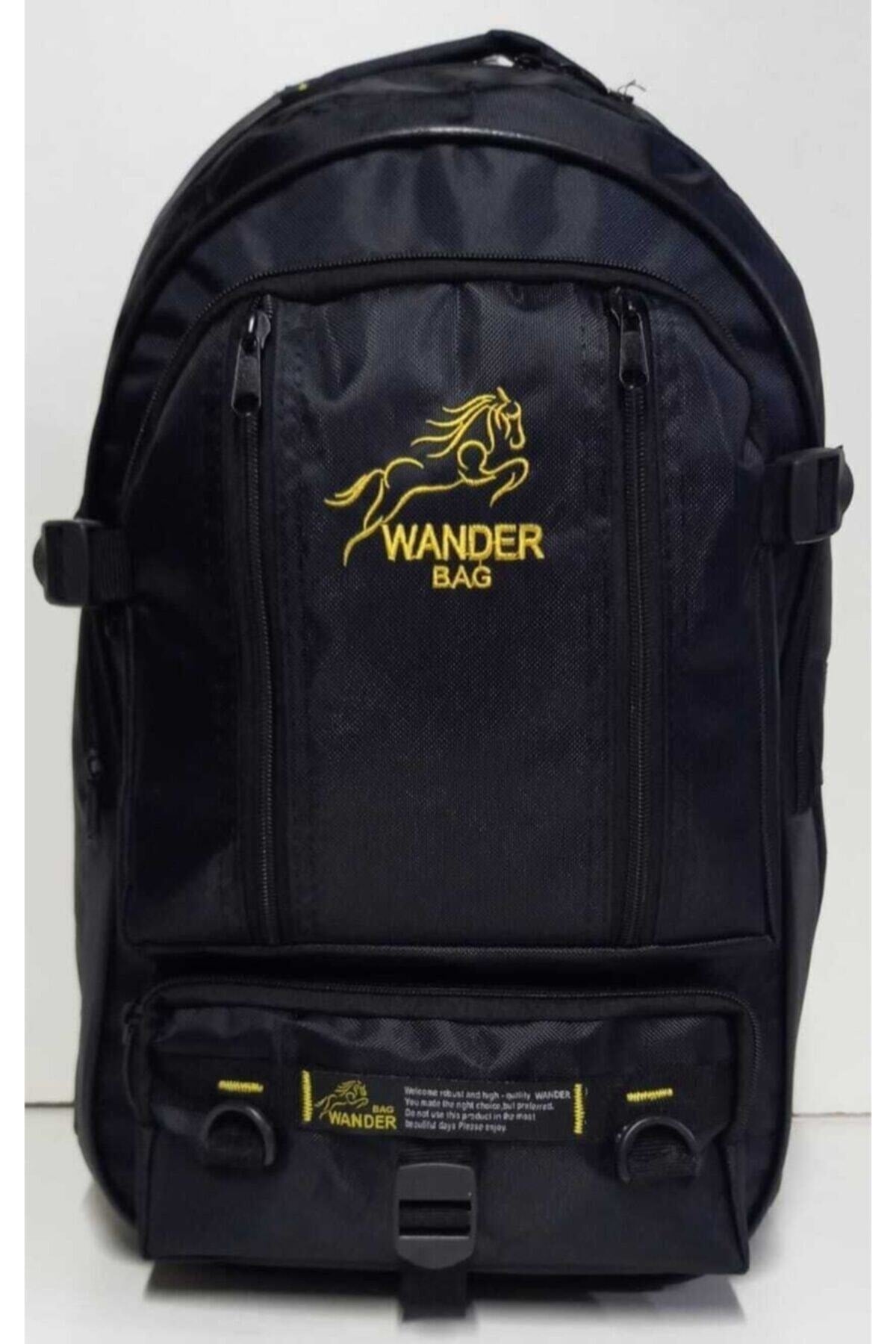 Wander 55+10 Liter Bellows Multi Eyes School-Camper-Travel-Climber-Outdoor Backpack Black