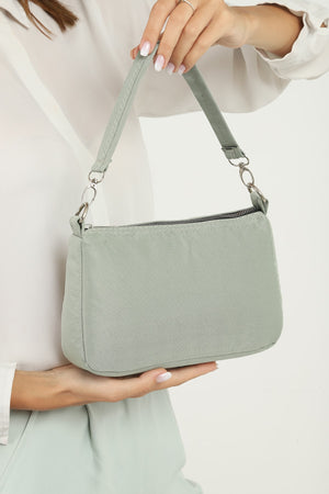 Green U16 Daily Sport Canvas Fabric Baguette Women'S Hand And Shoulder Bag U:23 E:15 W:7