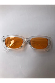 Unisex Orange Square Rectangle Vintage Retro Sunglasses