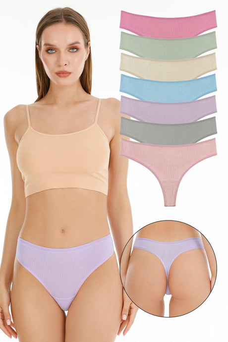 Women's Corded Brazilian Thong 7 Pack Set - Swordslife