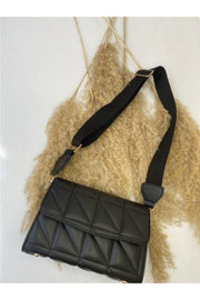 Black Column Strap Quilted Women'S Shoulder Bag