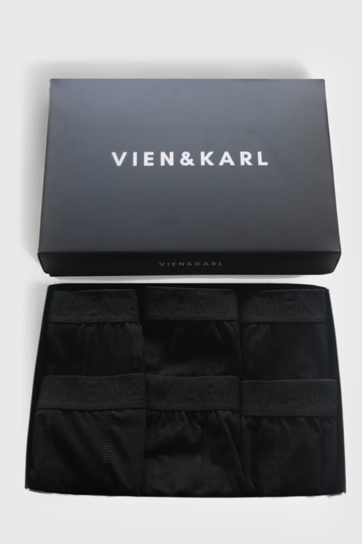 Men'S Black 6-Box Plain Lycra Boxer Shorts