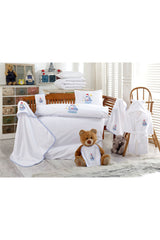 Baby Set - 10 Pieces - Bed Linen + Bathrobe - - Sailboat