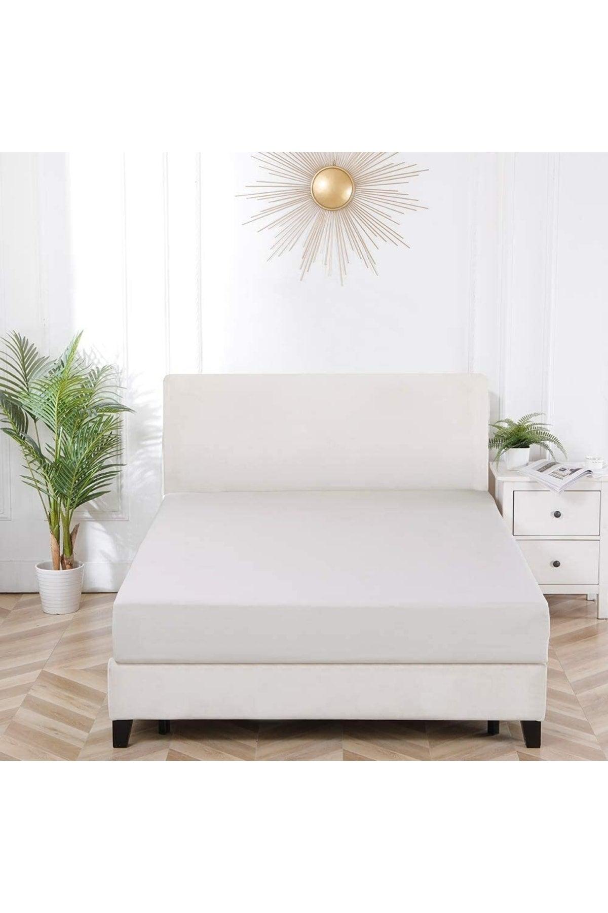100x200 Single Elastic Combed Combed Bed Sheet Cotton Milk Coffee - Swordslife