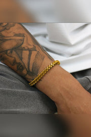 Unisex Foxtail Anti-Tarnish Gold Plated Steel Bracelet