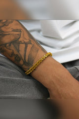 Unisex Foxtail Anti-tarnish Gold Plated Steel Bracelet