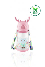 500 Ml Children'S Water Bottle Deer Children'S Water Bottle Water Bottle Bpa Free School Water Bottle With Carrying Strap Non-Drip