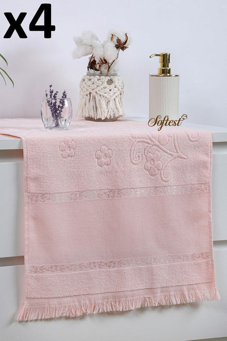 4 Pieces 50x90 Etamine Hollow Fringed Towel Set, Dowery Jacquard Towel, Embroidery Towel - Swordslife