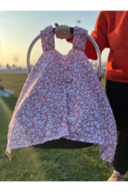 Run Baby Muslin Fabric Push-Up Stroller Cover (Pink Flower) 75X100Cm