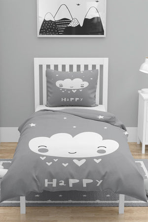 Else White Cloudy Single Child 3D Patterned Duvet Cover Set