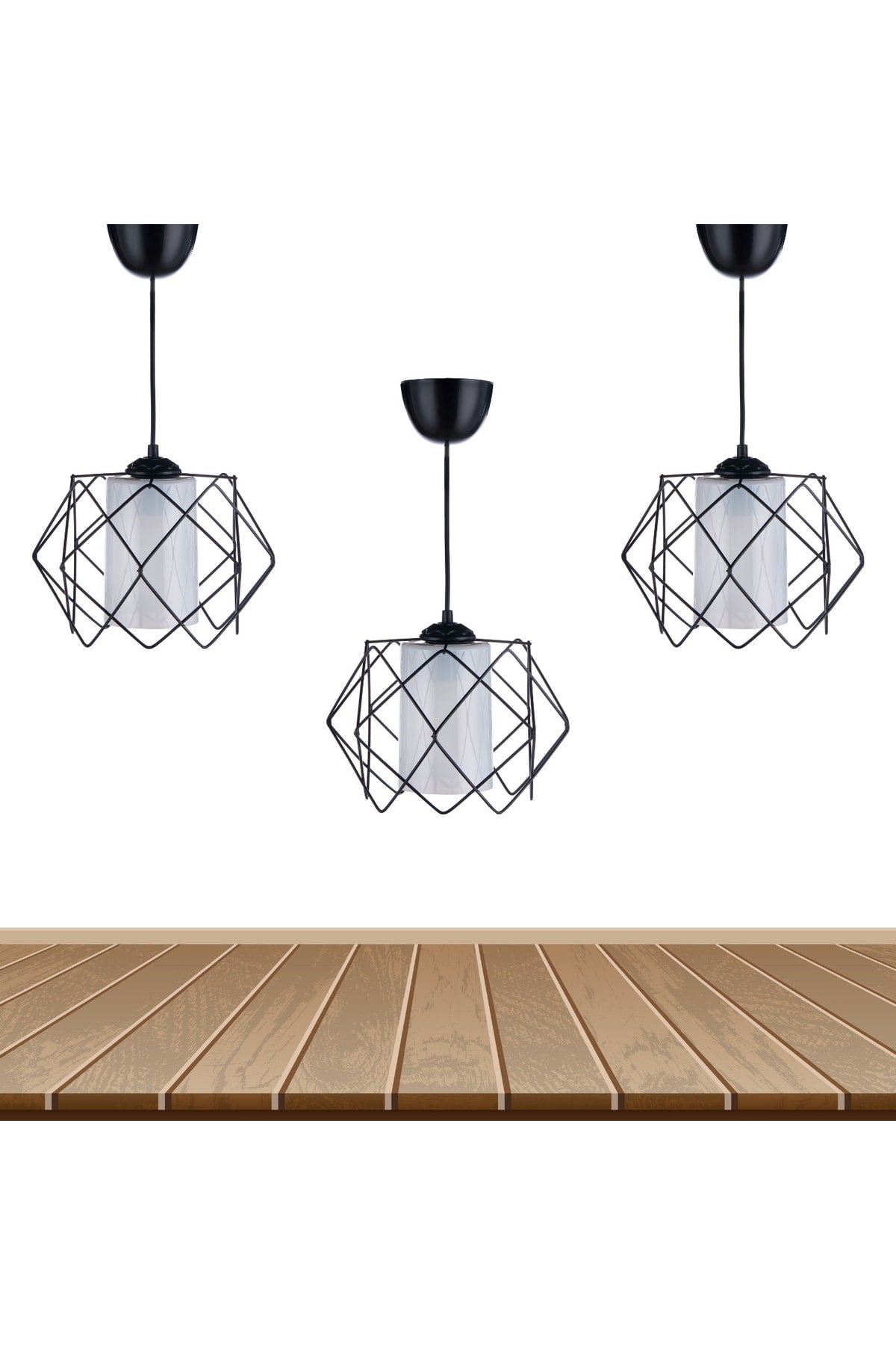 Black Design White Mica Multi Square Living Room Kitchen Bathroom Bedroom Children'S Room Entrance Chandelier (3 Pcs)