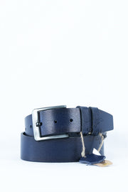 Genuine Buffalo Leather Men'S Belt 4.5 Cm Navy Blue Jeans Sport Belt