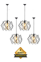 4 Pieces Koza One Glass Living Room, Kitchen Glass Chandelier