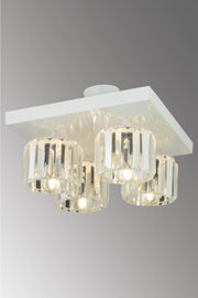 Lara 4-Piece White Y-10 Crystal Stone Chandelier