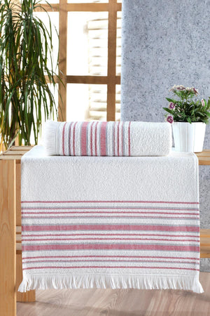 Odin Jacquard Fringed Bath Towel Set of 2 - Swordslife
