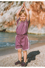 Pile Garnish Oversize Shorts Set 1-7 Ages Purple