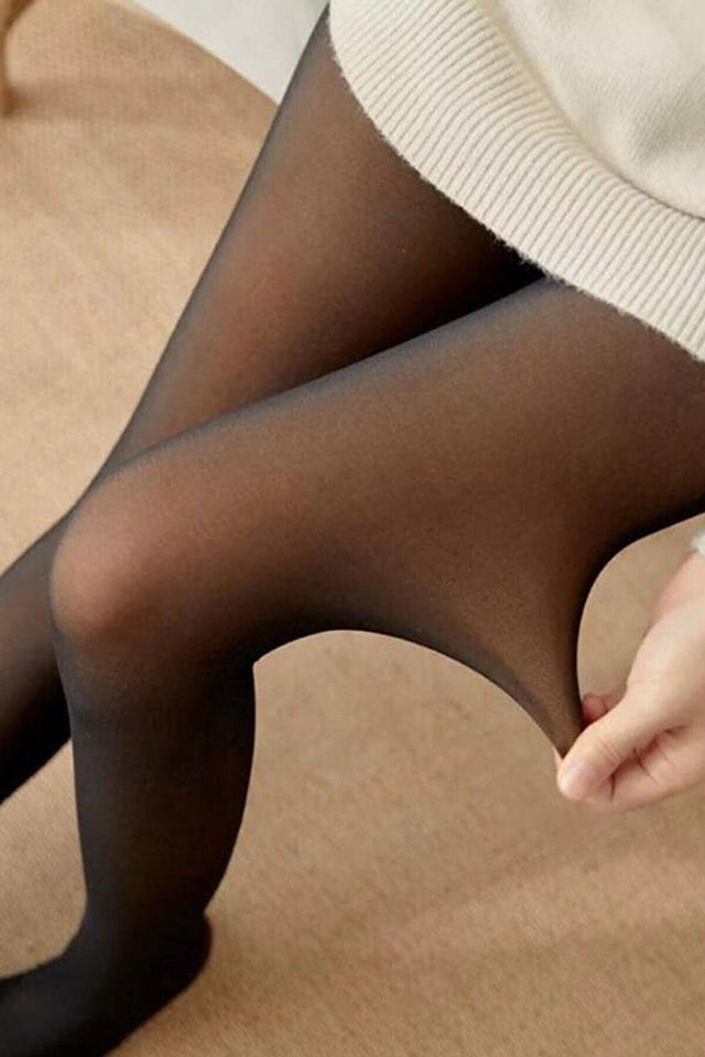 Gathering Orme Inner Skin Out Black Pantyhose Warm Winter Socks - Swordslife