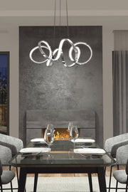 Minerva Chrome Modern Pendant Lamp Led Chandelier Living Room Kitchen Room Led Chandelier