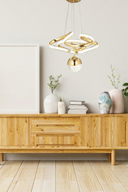 Moderne Einzelpendelleuchte Power Led Kronleuchter Konzept Produkt Gold Gelb Led Kronleuchter