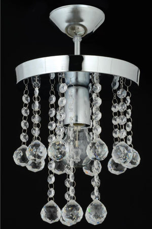 Biga Single Silver Pendant Lamp With Stone Chandelier