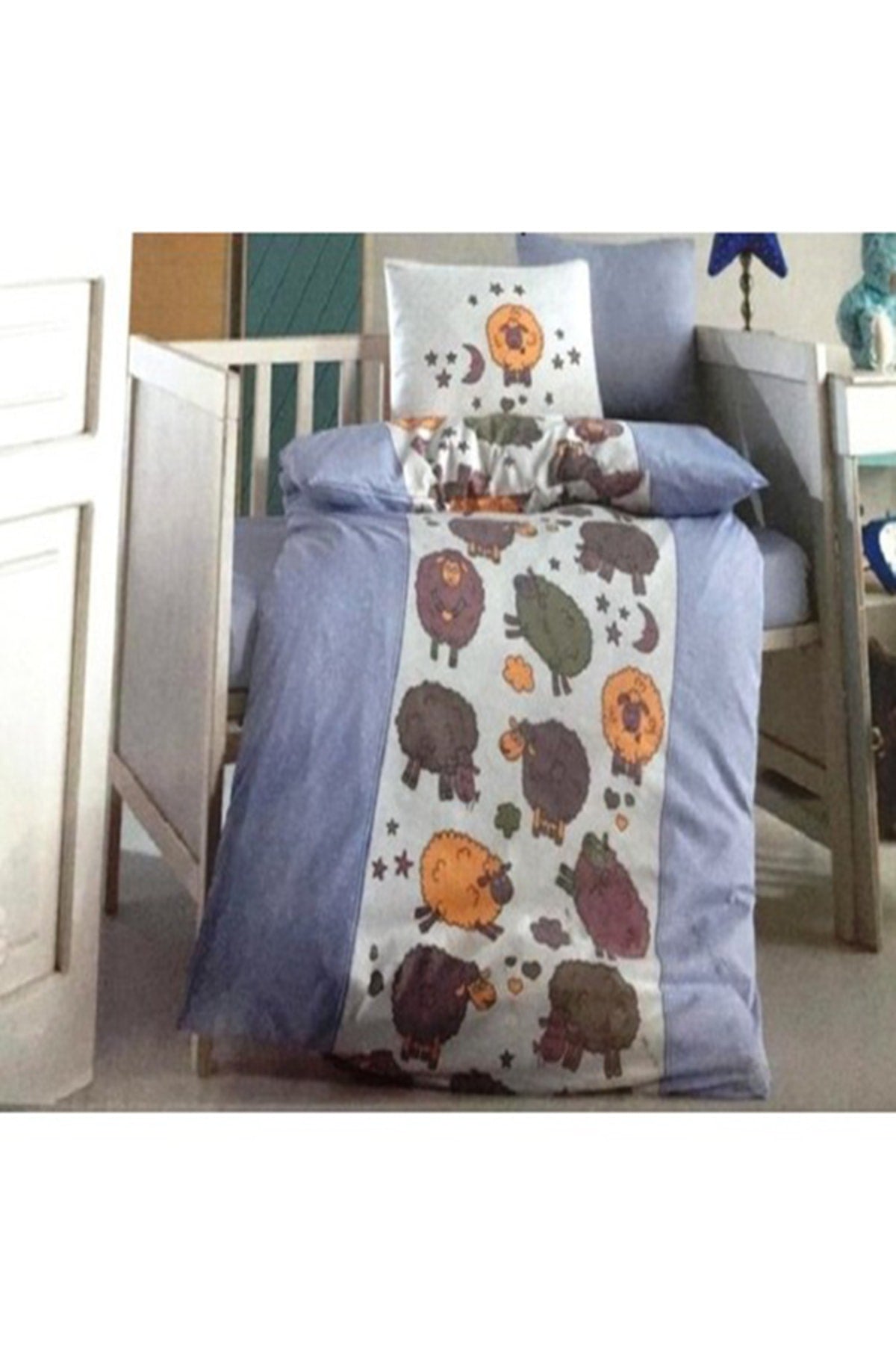 Baby-Bettbezug-Set mit Schafmotiv