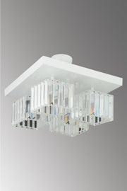 Lara 4-Piece White K-10 Crystal Stone Chandelier
