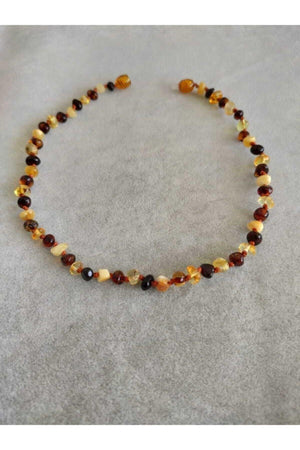 Certified Baltic Amber Multicolored Baby Girl Tooth Necklace - Swordslife