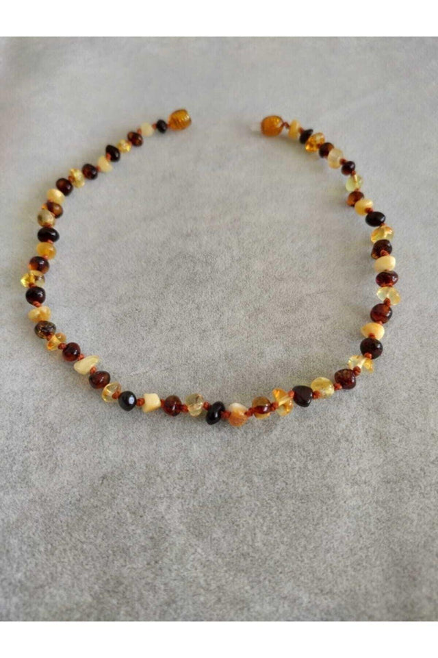Certified Baltic Amber Multicolored Baby Girl Tooth Necklace - Swordslife
