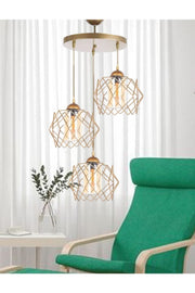 Goldener Kronleuchter Koza Glass 3 für Küche, Flur, Wohnzimmer und Eingang