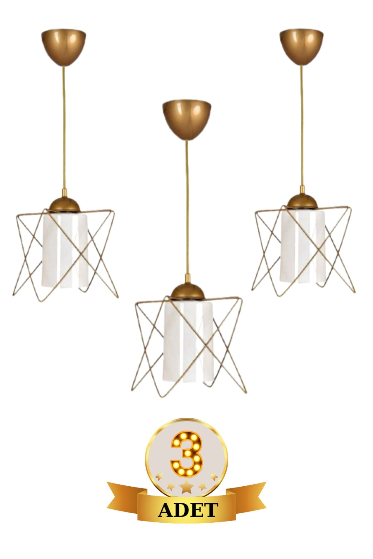 3 Pieces Aged Mica Promotional Single Pendant Lamp Chandelier - Bedroom - Living Room - Kitchen - Hall