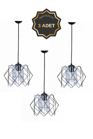 3 Stück Silvano Koza Prism Pendelleuchte Wohnzimmer, Küche, Kinderzimmer, Flur Kronleuchter