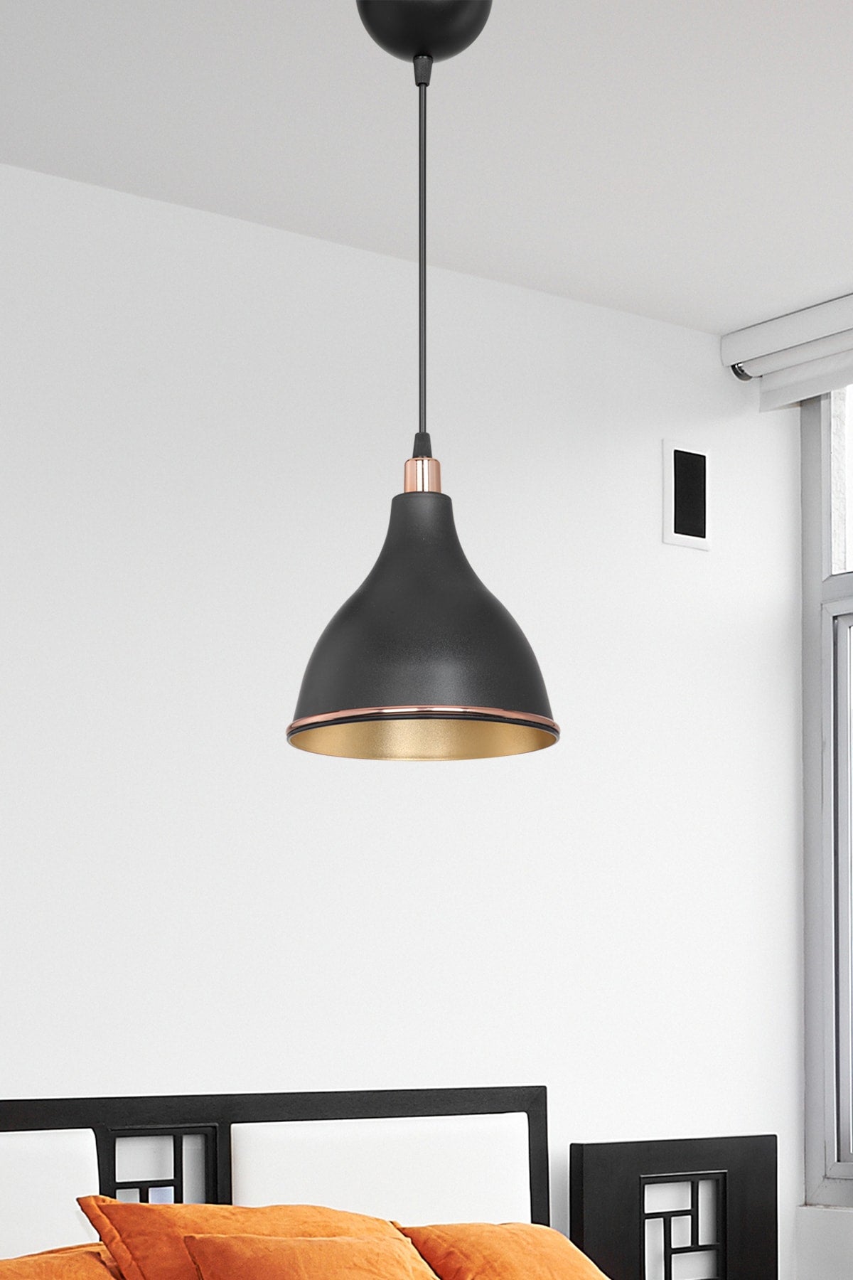 Black Pendant Lamp Chandelier Bedroom Living Room Kitchen Corridor Gold Inside Lamp