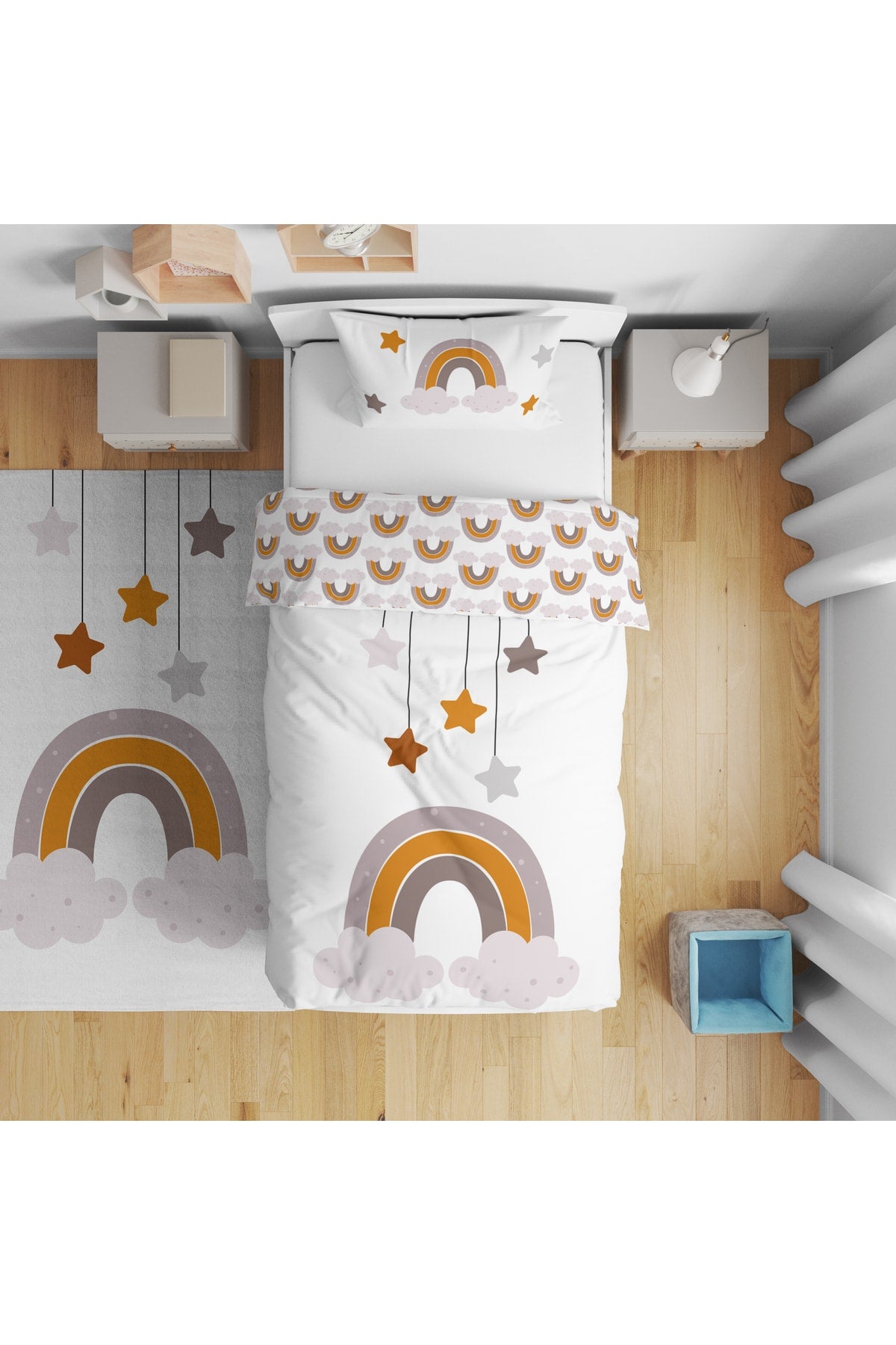 Children'S Room Digital Printed Single Bed Linen Set 160X220Cm Model5007