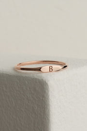 925 Sterling Silver Minimal Letter Ring With The Letter You Wish Special For You