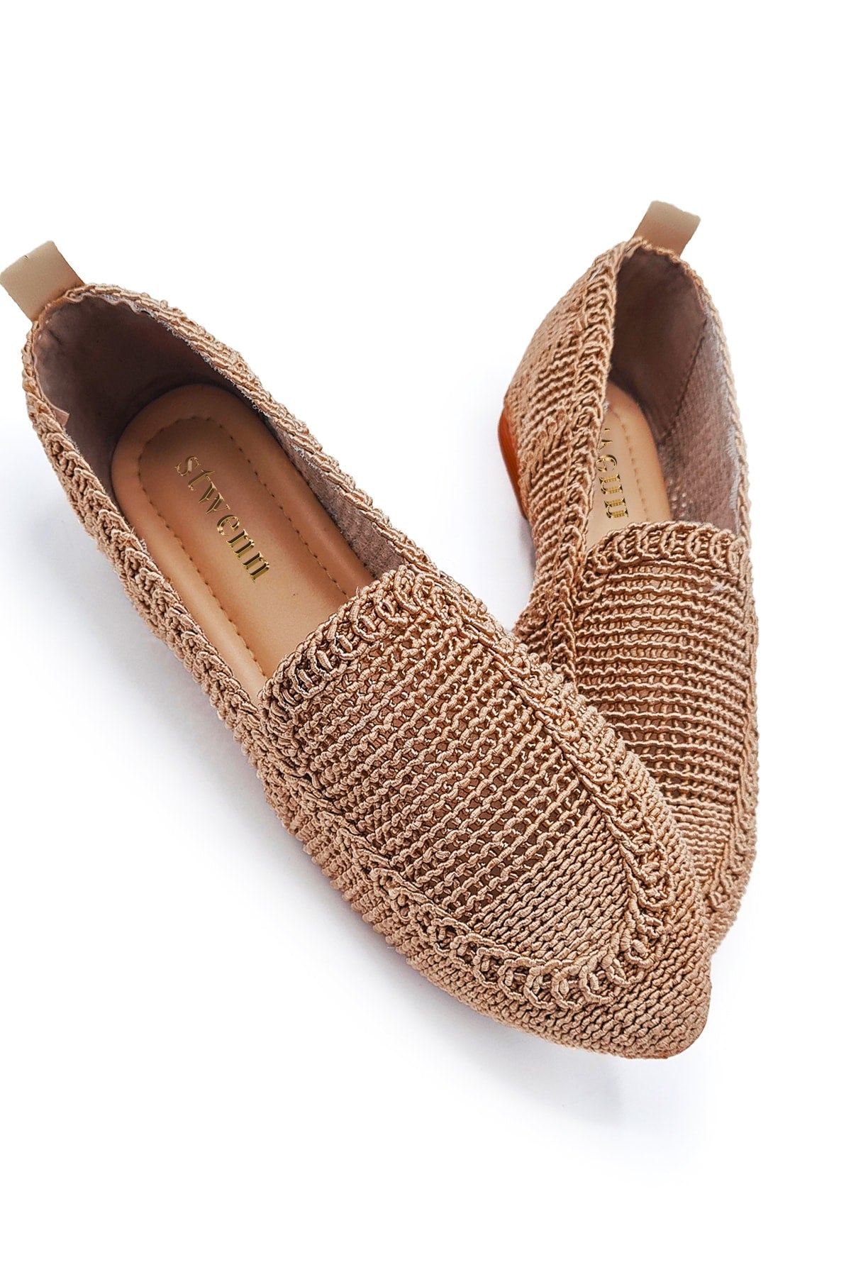 Women'S Knitted Flat Shoes Women'S Shoes Casual Shoes Mink