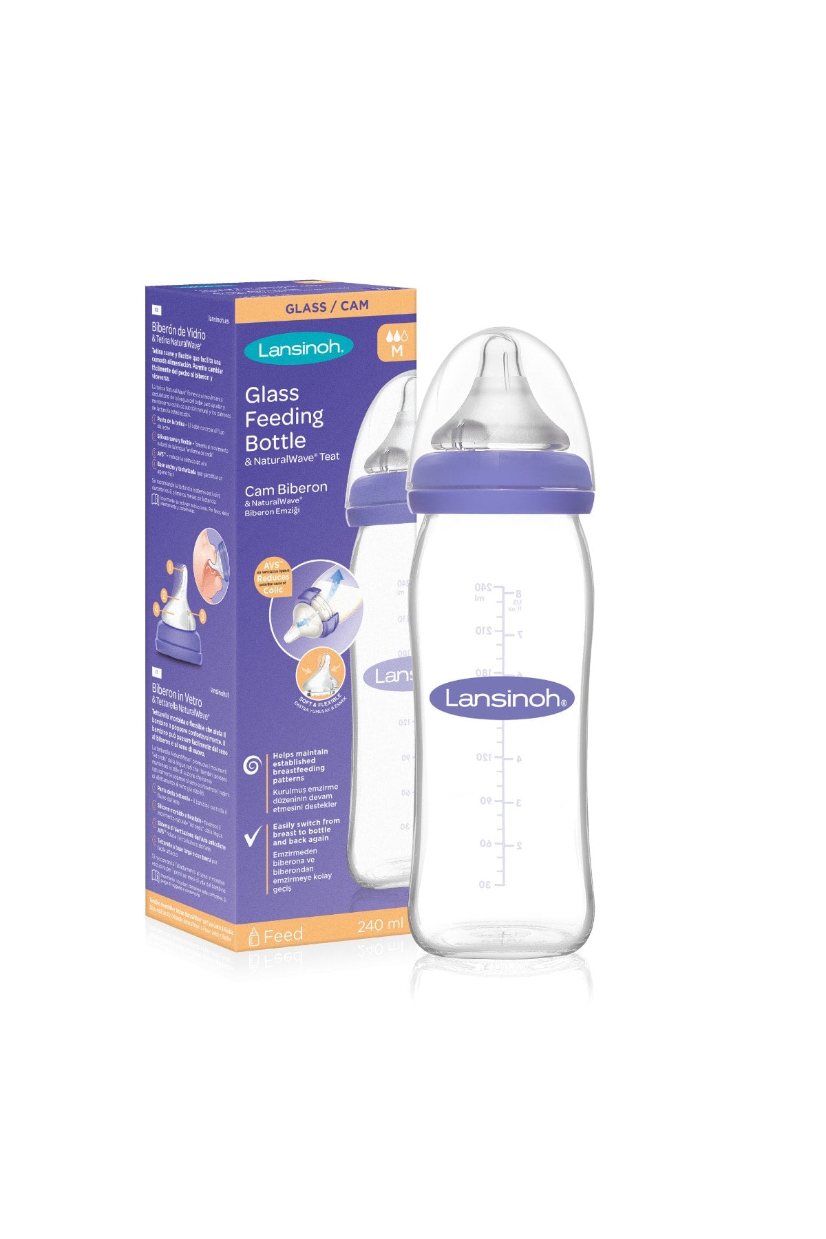 Natural Wave Glass Bottle 240 Ml