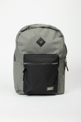 Men's Grey-Black Logo School-Backpack