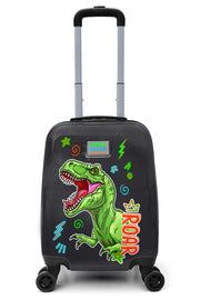 Kids Black Gray Dinosaur Patterned Child Suitcase 16735