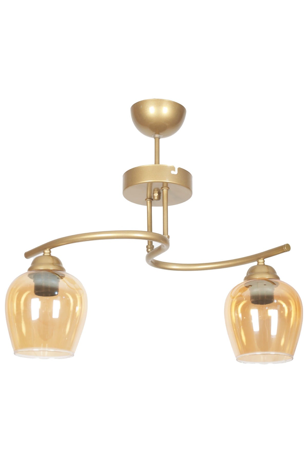 Fuji Modern Design Antique Case Honey Glass Living Room - Kitchen - Bedroom 2-Piece Chandelier