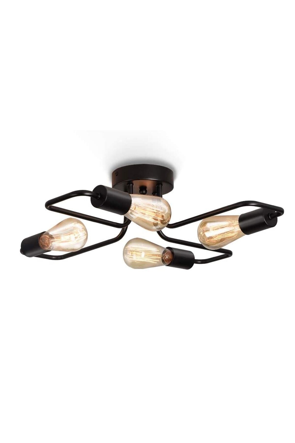 Retro Rustic Scorpion Black Quadruple Chandelier