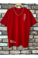 Men's Red Believe Printed Oversize T-shirt