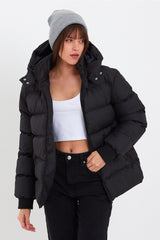 Women's Black Water And Windproof Oversize Hooded Winter Down Jacket & Coat & Parka - 137 - Swordslife